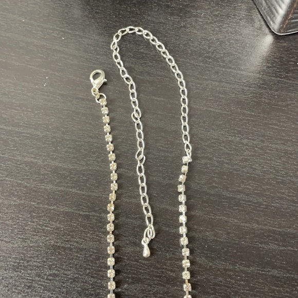 Faux Teardrop Diamond Necklace & Matching Earrings - Picture 5 of 7